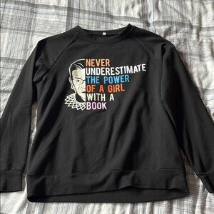 Black Graphic Sweatshirt with Colorful Text